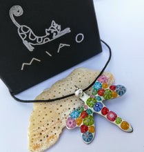 Load image into Gallery viewer, colgante libelula millefiori