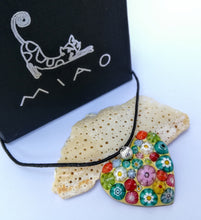 Load image into Gallery viewer, colgante corazon millefiori