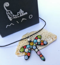 Load image into Gallery viewer, colgante libelula millefiori