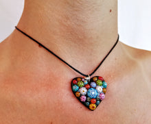 Load image into Gallery viewer, colgante corazon millefiori