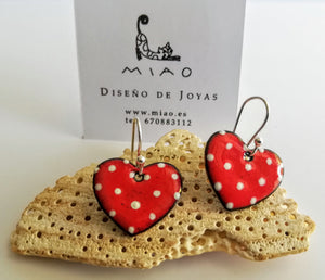 pendientes lunares corazones